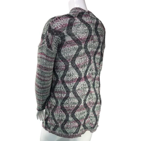 Soft Surroundings Womens Size S/M Sweater Cardigan Black Grey Knit Open - Picture 6 of 15